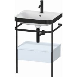 Combinaison lavabo pour meuble Duravit Happy D.2 Plus HP4740O9797 57,5 x 49 cm, 1 trou pour robinetterie, finition bleu clair satiné, avec console en métal