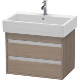 Ketho Duravit vasque KT662403535 65 x 44 cm, chêne terra, 2 tiroirs, suspendu