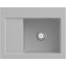 Villeroy und Boch Villeroy & Boch Subway 45 Évier compact à encastrer 331301SM à droite, avec garniture de vidage avec évier à commande manuelle, 650 x 510 mm, Steam