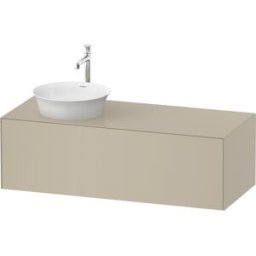 Duravit White Tulip vasque match0 WT4977LH3H3 130 x 55 cm, Taupe brillant, 2000 , coulissant 2000 , plaque console match3, vasque à gauche