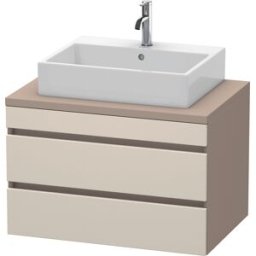 Duravit DuraStyle vasque DS531709143 80 x 54,8 cm, taupe / basalte mat, pour console, 2 tiroirs