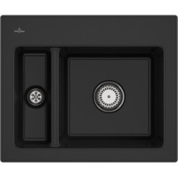 Villeroy und Boch Évier encastrable Villeroy et Boch Subway 60 XM 678001J0 avec garniture de vidage , 620 x 510 mm, commande manuelle, chromite CeramicPlus
