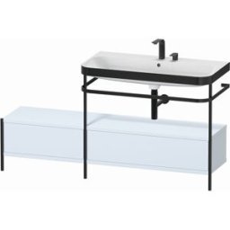 Combinaison lavabo pour meuble Duravit Happy D.2 Plus HP4758E9797 160x49cm, avec console en métal, 2 trous pour robinetterie, finition satinée bleu clair