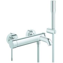 Grohe Essence mitigeur de bain 25249001 1/2", montage mural, avec set de douche, chromé