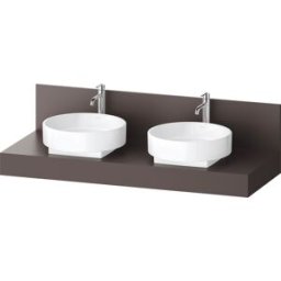 Console de balcon Duravit BA90610IGIG0000 140 x 55 x 37 cm, 2 découpes, vasque des deux côtés, brun ardoise mat
