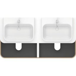 Duravit Happy D.2 Plus meuble sous-vasque HP4974B7171 160x55cm, pour console, 4 tiroirs, pour vasque à poser, des deux côtés, chêne méditerranéen