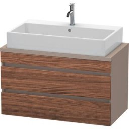 Duravit DuraStyle vasque DS530802143 90 x 47,8 cm, noyer foncé / basalte mat, pour console, 2 tiroirs