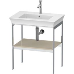 Duravit White Tulip lavabo console WT45400H3H3 68,4 x 45 cm, Taupe haute brillance, posé au sol, le métal