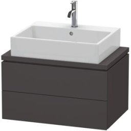 L-Cube Duravit vasque LC580608080 72 x 47,7 cm, graphite super mat, pour console, 2 tiroirs