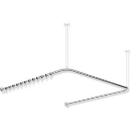 Hewi System 900 rideaux match0 900.34.30040 987 x 975 x 987 mm, 28 anneaux de rideau, Inox chrome