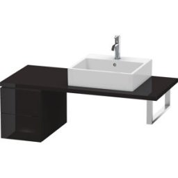 Duravit L-Cube meuble bas LC583504040 32 x 54,7 cm, noir brillant, pour console, 2 tiroirs
