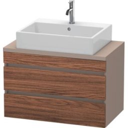 Duravit DuraStyle vasque DS530702143 80 x 47,8 cm, noyer foncé / basalte mat, pour console, 2 tiroirs