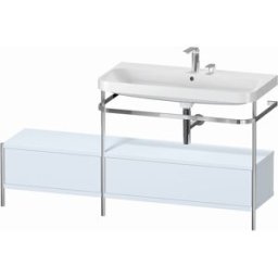 Combinaison lavabo pour meuble Duravit Happy D.2 Plus HP4858E9797 160x49cm, avec console en métal, 2 trous pour robinetterie, finition satinée bleu clair