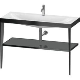 Duravit XViu vasque combinaison XV4717OB289 120 x 48 cm, 2000 , gris flanelle brillant, avec console en métal, noir mat