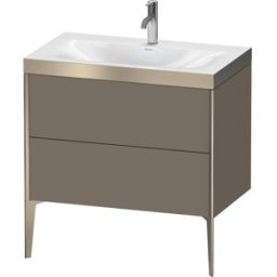 Duravit XViu Table de toilette XV4710OB190P 80x48cm, 2 2000 - out, Match2 trou de coulée, champagne mat, Cadres P, flanelle gris mat de soie