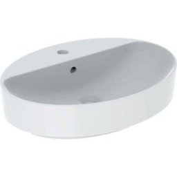 Geberit VariForm poser 500772012 blanc, 60x45cm, avec plage de robinetterie, avec trop-plein, ovale