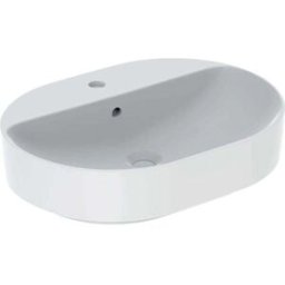 Geberit VariForm poser 500777002 blanc KeraTect, 60x45cm, avec plage de robinetterie, trop-plein, elliptique