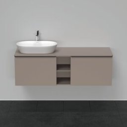 Duravit D-Neo DE4950L4343 140 x 55 cm, Basalte Mat , 2000 , plaque console match3, vasque à gauche