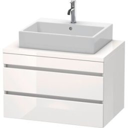 Duravit DuraStyle vasque DS531702243 80 x 54,8 cm, blanc brillant / basalte mat, pour console, 2 tiroirs