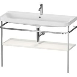 Combinaison lavabo pour meuble Duravit Happy D.2 Plus HP4839O39390000 117,5x49cm, avec console en métal, 1 trou pour robinetterie, nordic blanc