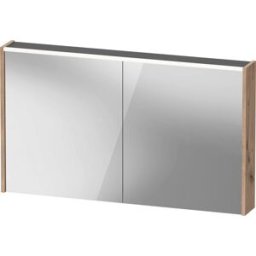 Duravit D-Code armoire à glace DC7108055552000 1200x700x148, chêne mat marbré, prise J, éclairage LED