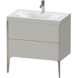 Duravit XViu Table de toilette XV4710OB107C 80x48cm, 2 2000 - out, Match2 trou de coulée, champagne mat, Cadres C, gris béton mat