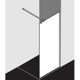 Kermi Système de verre Xb XBWIA08020VAK 78-80x200cm, argent brillant, verre de sécurité trempé