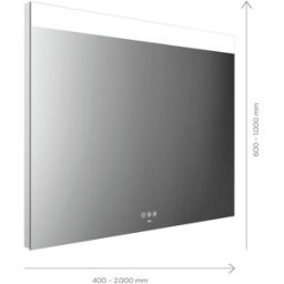 Miroir lumineux Emco Mi 250+ LED 107050007000300 500 x 700 mm, avec large découpe de lumière continue en haut