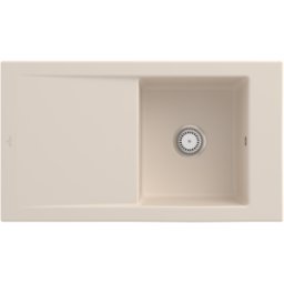 Villeroy und Boch Villeroy & Boch Timeline évier encastré 330701FU avec jeu de déchets et fonctionnement manuel, Ivoire