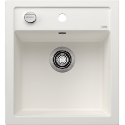 Blanco évier 517160 46,5 x 51 cm, PuraDur blanc, télécommande de vidange avec commande rotative