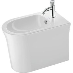 Duravit White Tulip support Bidet 2293100000 37x58cm, avec trou pour robinetterie, trop-plein, plage de robinetterie, blanc