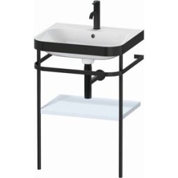 Combinaison lavabo pour meuble Duravit Happy D.2 Plus HP4735O9797 57,5 x 49 cm, 1 trou pour robinetterie, finition bleu clair satiné, avec console en métal