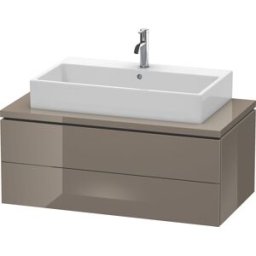 L-Cube Duravit vasque LC581908989 102 x 54,7 cm, gris flanelle brillant, pour console, 2 tiroirs
