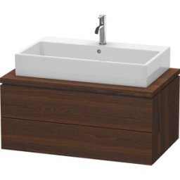 L-Cube Duravit vasque LC581806969 92 x 54,7 cm, noyer brossé, pour console, 2 tiroirs