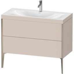 Duravit XViu Table de toilette XV4711OB191C 100x48cm, 2 2000 - out, Match2 trou de coulée, champagne mat, Cadres C, taupe mat