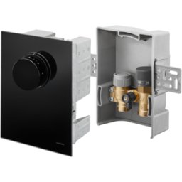 Oventrop Unibox Régulateur de température verre véritable noir, pour l'espace et le retour