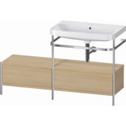 Duravit Happy D.2 Plus combinaison lavabo pour meuble HP4857N7171 140x49cm, avec console en métal, sans trou pour robinetterie, chêne méditerranéen