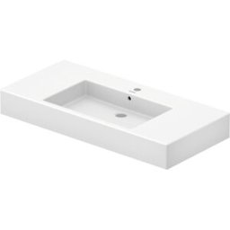 vasque Duravit Vero , 105 x 49 cm blanc, avec trou pour robinetterie, pour console en métal