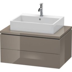 L-Cube Duravit vasque LC581708989 82 x 54,7 cm, gris flanelle brillant, pour console, 2 tiroirs