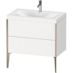 Duravit XViu Table de toilette XV4710OB118C 80x48cm, 2 2000 - out, match3 trou de coulée, champagne mat, Cadres C, blanc mat