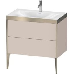 Duravit XViu Table de toilette XV4710OB191P 80x48cm, 2 2000 - out, Match2 trou de coulée, champagne mat, Cadres P, taupe mat