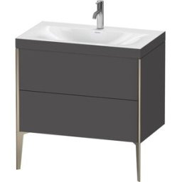 Duravit XViu Table de toilette XV4710OB149C 80x48cm, 2 2000 - out, Match2 trou de coulée, champagne mat, Cadres C, graphite mat