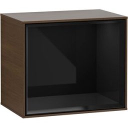 Villeroy und Boch Villeroy et Boch module Finion F590PHGN 41.8x35.6x27cm, station de charge, étagère Glossy Black, placage noyer