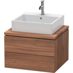 L-Cube Duravit vasque LC581507979 62 x 54,7 cm, noyer naturel, pour console, 2 tiroirs