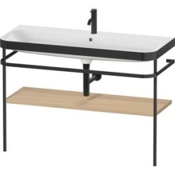 Combinaison lavabo pour meuble Duravit Happy D.2 Plus HP4739O71710000 117,5x49cm, avec console en métal, 1 trou pour robinetterie, chêne méditerranéen