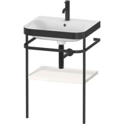 Combinaison lavabo pour meuble Duravit Happy D.2 Plus HP4735O2222 57,5 x 49 cm, 1 trou pour robinet, brillant blanc , avec console en métal