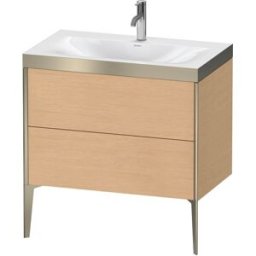 Duravit XViu Table de toilette XV4710OB112P 80x48cm, 2 2000 - out, Match2 trou de coulée, champagne mat, Cadres P, chêne brossé