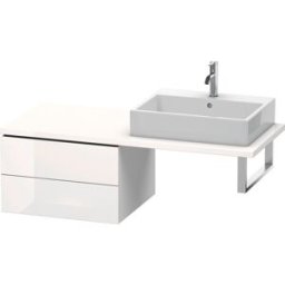 Duravit L-Cube meuble bas LC583802222 62 x 54,7 cm, blanc brillant, pour console, 2 tiroirs