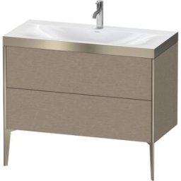 Duravit XViu Table de toilette XV4711OB111P 100x48cm, 2 2000 - out, Match2 trou de coulée, champagne mat, Cadres P, le cachemire chêne