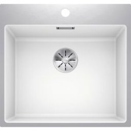 Blanco SUBLINE 500-IF / ASteelFrame évier 524114 54,3x51cm, PuraDur blanc, installation par le haut, sans télécommande de vidange